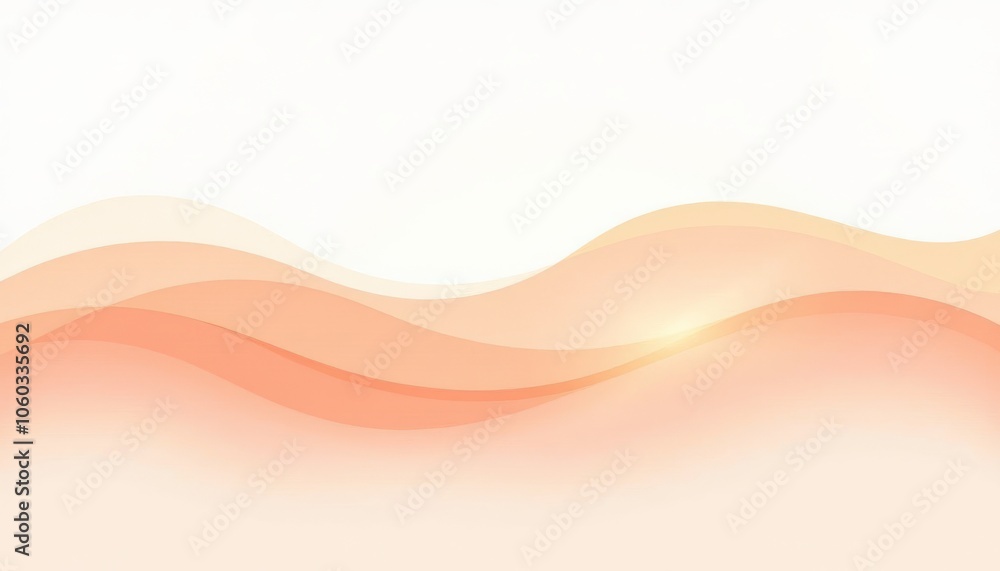 Aufkleber delicate abstract waves in soft peach and cream tones representing a floor heating design concept