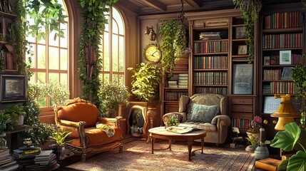 Naklejka premium Hidden Object puzzle game Environment interior 
