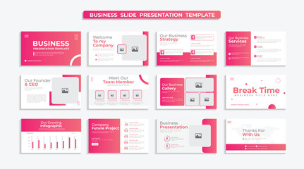 Creative business presentation slides template design set