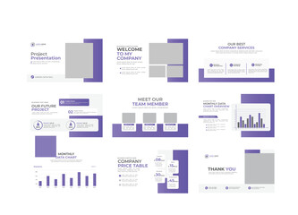 Creative business presentation slides template design set