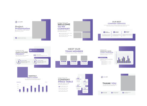 Creative business presentation slides template design set