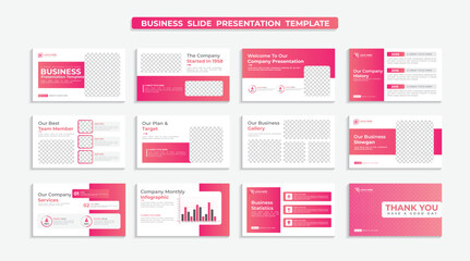 Creative business presentation slides template design set