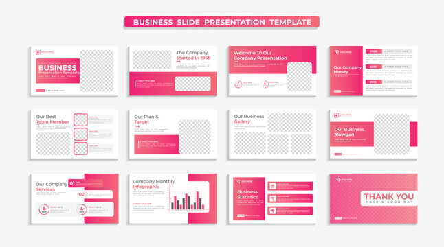 Creative business presentation slides template design set