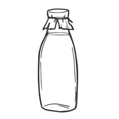 milk bottle outline icon. Thin line icon from agriculture farming and gardening collection. Editable vector isolated on white background