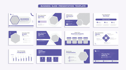 Creative business presentation slides template design set