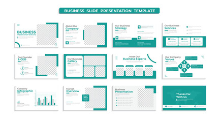 Creative business presentation slides template design set