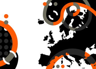Europe in abstract geometric decoration - layout or report