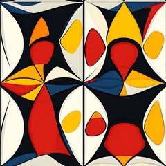 Bold Abstract Symmetrical Design with Vibrant Colors