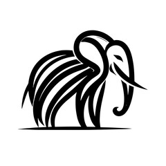 Obraz premium Abstract elephant head in black and white illustration