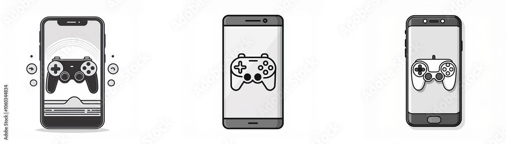 Poster three mobile phone screen shots feature a video game controller.