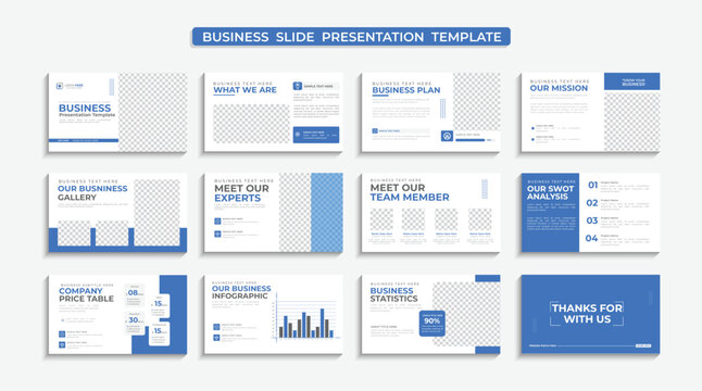 Creative business presentation slides template design set