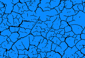 Obraz premium Blue paint cracks texture brush background