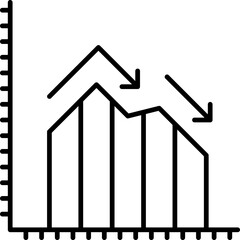 Financial graph decline single icon