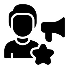 influencer marketing glyph icon