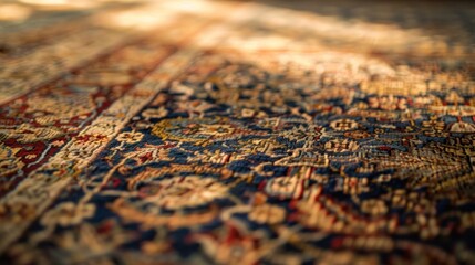 Fototapeta premium close up of a beautiful intricately patterned Persian carpet.