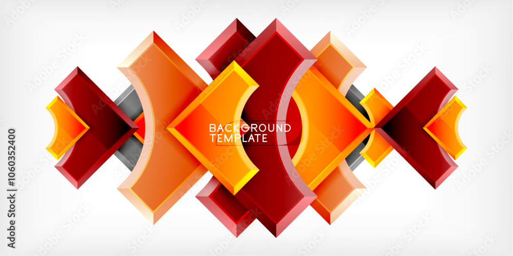 Poster Geometric design abstract background - circles and triangles