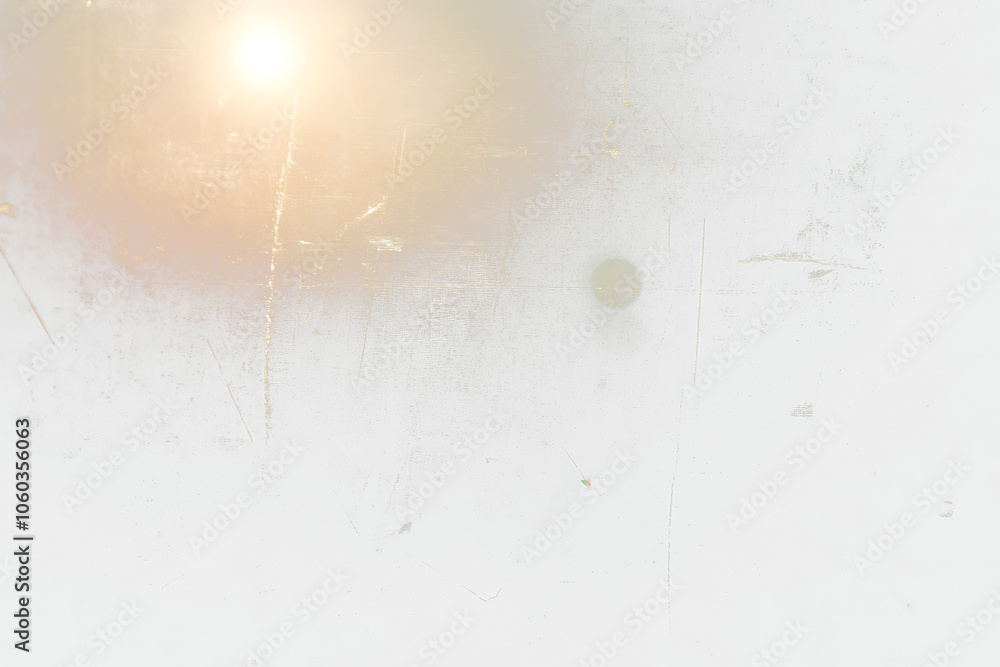 Poster Grunge texture with scratches and light flares on a transparent background.