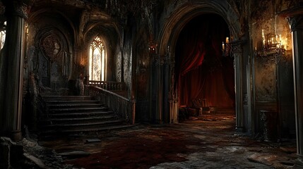 Obraz premium Vampire Castle in a Desolate Land interior