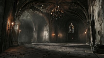 Obraz premium Vampire Castle in a Desolate Land interior