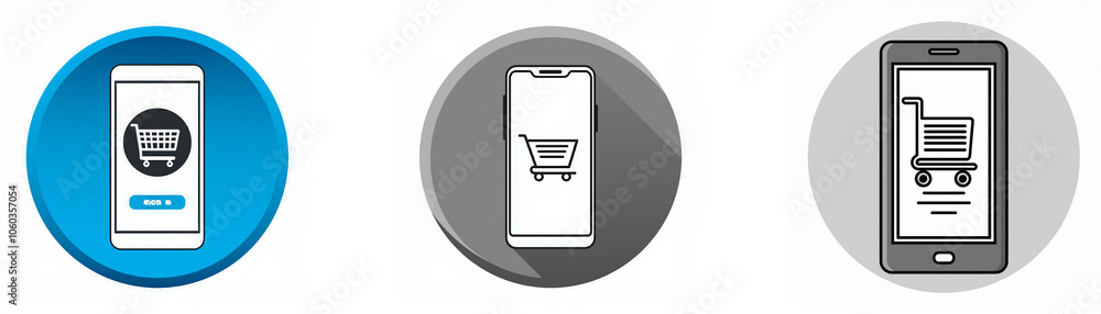 Poster three different colored circles with a smartphone in each circle. the smartphone in each circle has 