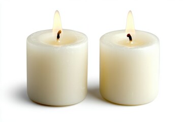 Peaceful White Candles with Gentle Flames