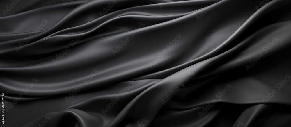 Aufkleber a close-up view of smooth, flowing black fabric creating an elegant texture.