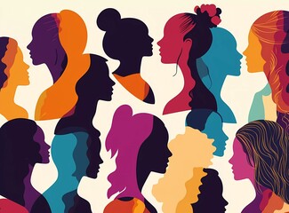 A women's day poster with the text "International Women's Day" and design. Vector illustration