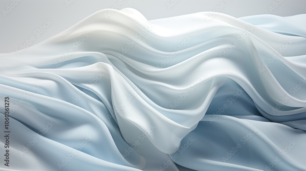 Poster a soft, flowing fabric in gentle waves, creating a serene and soothing visual effect.