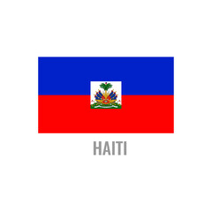 Haiti flag icon. The country sign. Rectangle shape. Isolated on a white background. Vector image.