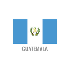 Guatemala flag icon. The country sign. Rectangle shape. Isolated on a white background. Vector image.
