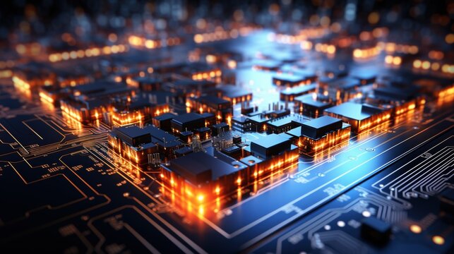 Tech Symphony Complex Circuit Board Artistry