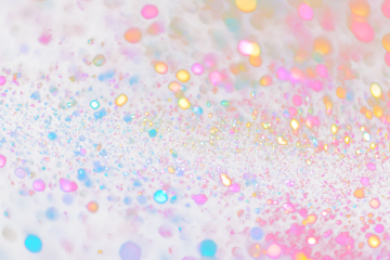 Abstract transparent  background with colorful glitter bokeh.