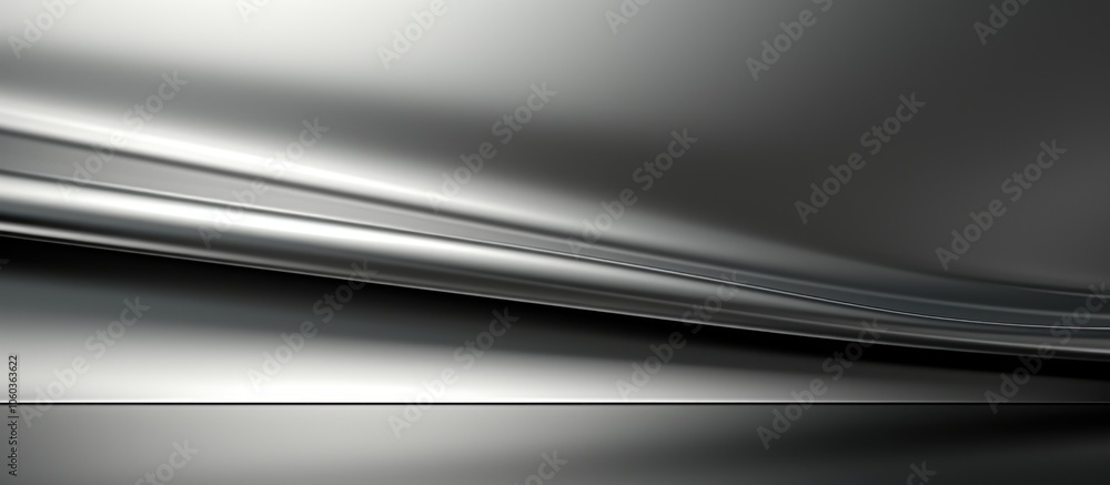 Poster a smooth, flowing metallic surface with subtle curves and gradients.