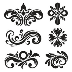 ornament Vintage Decorative Floral  Elements, ai generated