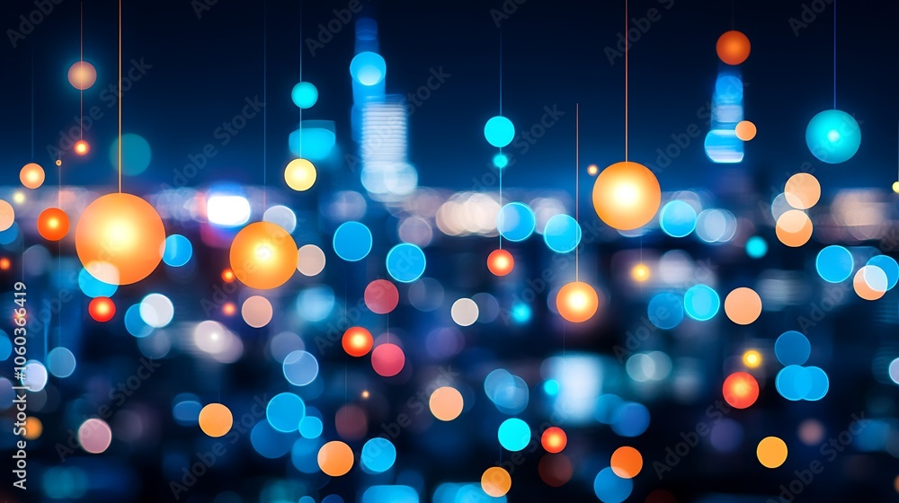 Poster abstract bokeh lights for backgrounds subtle blur background with space for custom text