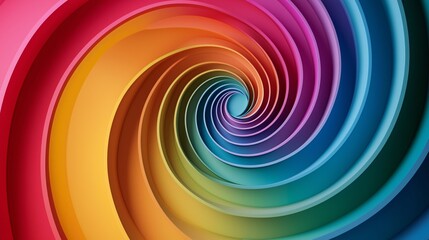 Minimalist Spiral of Overlapping Colorful Circles Symbolizing Teamwork and Collaboration Converging at a Central Point