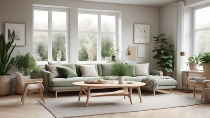 Modern Minimalist Living Space with Large Windows, Natural Light, and Earthy Decor Creating an Inviting Ambiance (57)