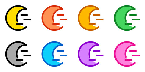 Editable cloudy windy moon vector icon. Part of a big icon set family. Perfect for web and app interfaces, presentations, infographics, etc