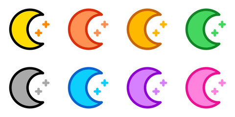 Fototapeta premium Editable crescent moon and stars vector icon. Part of a big icon set family. Perfect for web and app interfaces, presentations, infographics, etc