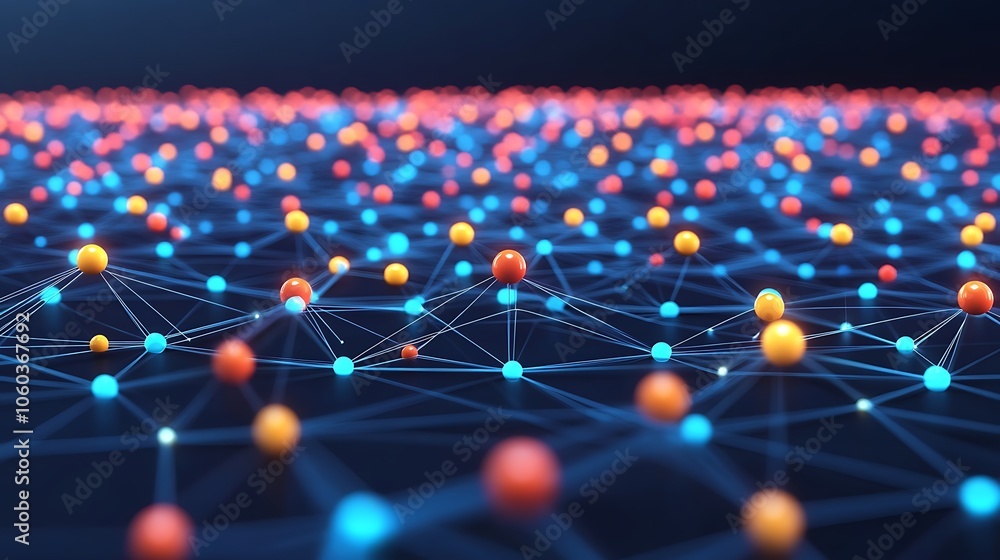 Poster abstract network connection smooth blue background with copy space for advertisements