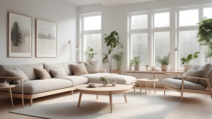 Modern Minimalist Living Space with Large Windows, Natural Light, and Earthy Decor Creating an Inviting Ambiance (72)