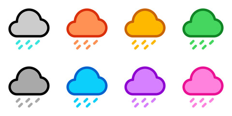 Obraz premium Editable heavy rainfall vector icon. Part of a big icon set family. Perfect for web and app interfaces, presentations, infographics, etc