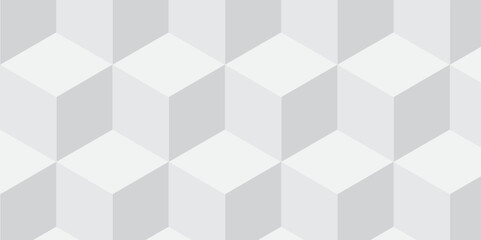 Obraz premium Seamless white geometric cube creative concept triangle overlapping overlap square technology background. geometric digital cubes fabric and wallpaper grid block texture background.