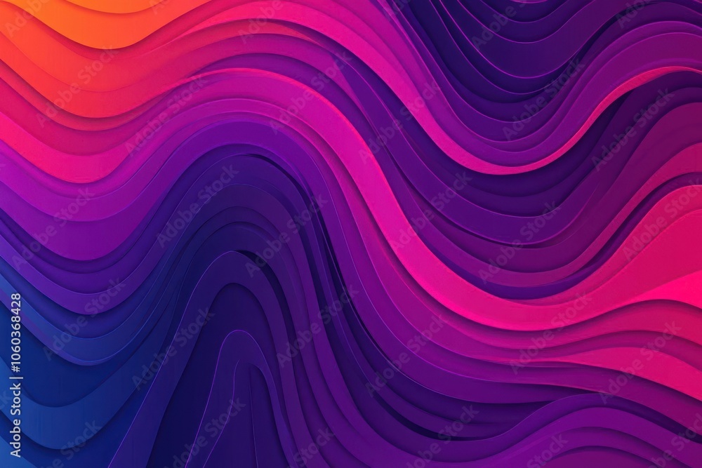 Poster a vibrant, abstract wave pattern featuring smooth gradients and dynamic colors, creating a fluid and