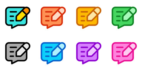 Editable write review, comment, message vector icon. Part of a big icon set family. Perfect for web and app interfaces, presentations, infographics, etc