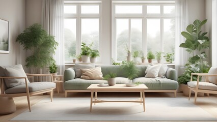 Modern Minimalist Living Space with Large Windows, Natural Light, and Earthy Decor Creating an Inviting Ambiance (81)