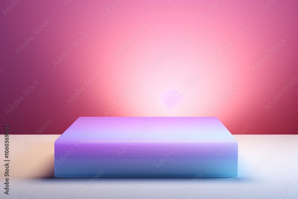 Poster a minimalist, illuminated platform with a gradient background, suggesting a display or showcase.