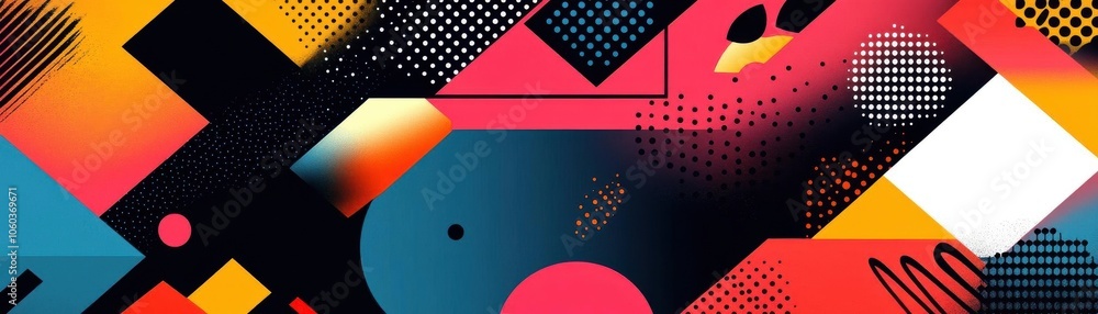 Aufkleber a vibrant abstract composition featuring bold shapes and dynamic colors, creating a visually stimula