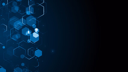 Fototapeta premium Technology tunnel digital business corporate abstract particles hex presentation broadcast background