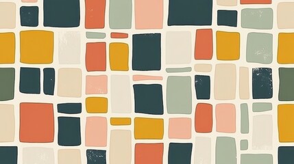 Colorful Abstract Mosaic Pattern in Earthy Tones